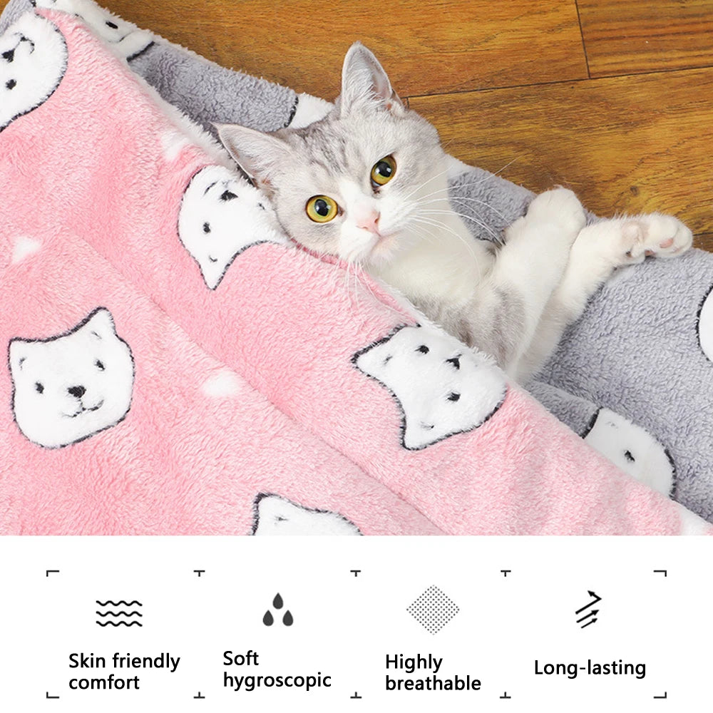 Double-Sided Plush Pet Mat – Warm & Skin-Friendly Cushion for Dogs & Cats