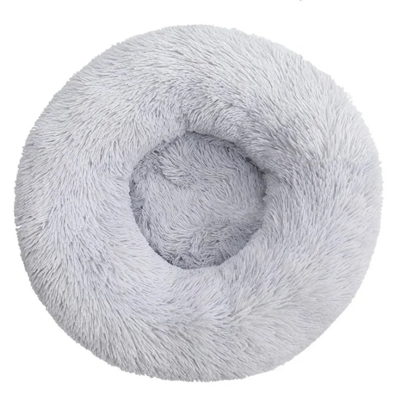 Round Plush Pet Bed – Soft Calming Bed for Dogs & Cats (40–90cm)