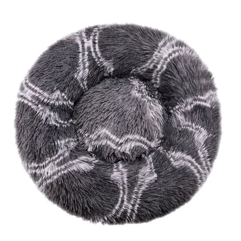Round Plush Pet Bed – Soft Calming Bed for Dogs & Cats (40–90cm)
