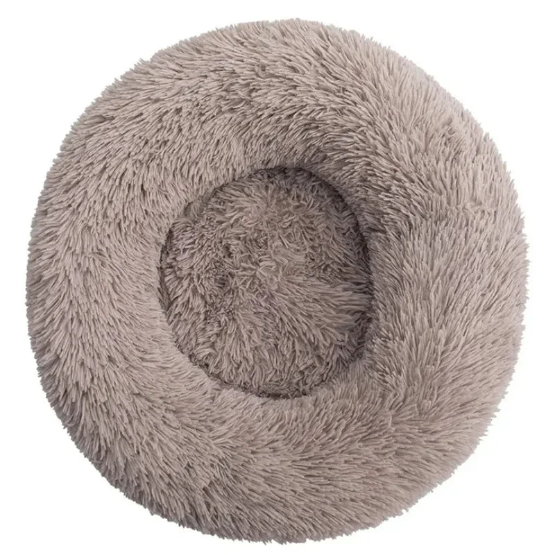 Round Plush Pet Bed – Soft Calming Bed for Dogs & Cats (40–90cm)
